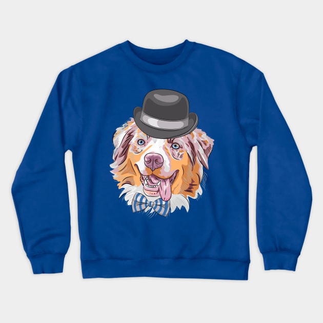 Aussie with a Hat Crewneck Sweatshirt by Yay Verily